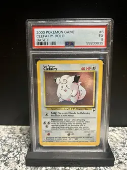 Pokemon 2000 Base Set 2 Clefairy Holo Rare #6/130 PSA 5 English TCG - Image 1