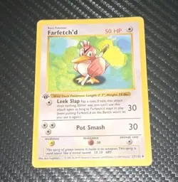 Pokemon Card - Farfetch'd Base Set (Shadowless) 27/102 Uncommon 1st Edition - Image 1
