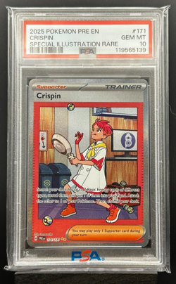 PSA 10 GEM MINT Pokemon Crispin 171 Prismatic Evolutions SIR Full Art 2025 Rare - Image 1