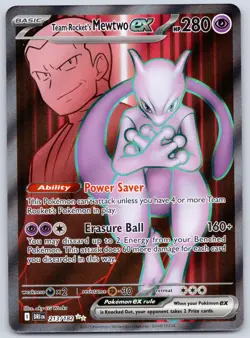 Team Rocket's Mewtwo ex 213/182 (NM) - Destined Rivals - Ultra Rare Pokemon TCG - Image 1