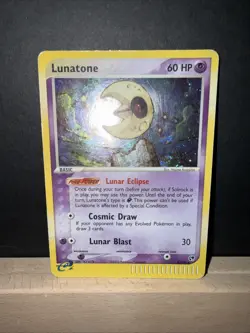 Pokemon TCG Lunatone Holo E-Reader 2003 8/100 EX Sandstorm E Series MP - Image 1
