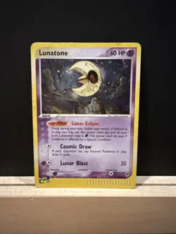 Pokemon TCG Lunatone Holo E-Reader 2003 8/100 EX Sandstorm E Series MP - Image 2