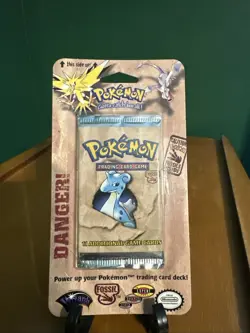 Pokemon Fossil Blister Pack Unlimited Lapras Artwork 1999 WOTC Factory Sealed - Image 1