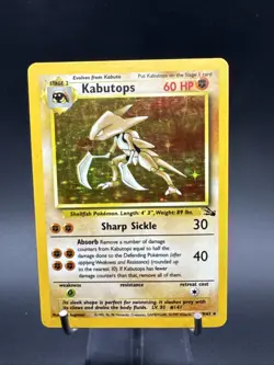 Pokemon TCG - Kabutops 9/62 - Holo Rare - Fossil Unlimited 1999 Vintage - Image 1