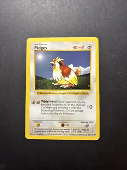 Pidgey 057/102 Base Set (Shadowless) Regular Unlimited Pokemon WOTC MP - Image 1