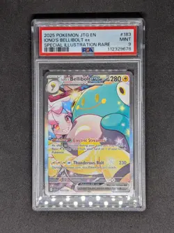 Pokemon Iono's Bellibolt ex 183/159 Special Illustration Rare Holo PSA 8 - Image 1