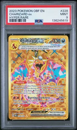 2023 POKEMON OBSIDIAN FLAMES HYPER RARE #228 CHARIZARD EX PSA 9 - Image 1