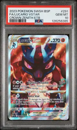 PSA 10 Lucario VSTAR #291 Pokemon SWSH Black Star Promo English 2023 - Image 1
