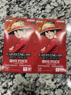 2x ENGLISH One Piece CCG: Carrying On His Will - Sleeved Booster Pack - OP-13 - Image 1