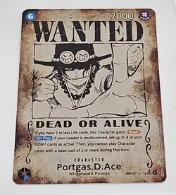 One Piece Portgas D. Ace OP13-119 Alternate Art Wanted ENGLISH Pre-Errata NM - Image 1