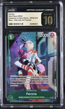 2024 One Piece Perona OP09-034 Emperors Rare Alt Art Parallel CGC 10 - Image 1