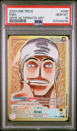 One Piece Awakening of the New Era Enel OP05-098 Alt Art Leader English PSA 10 - Image 1