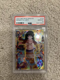 2024 One Piece Monkey D. Luffy OP09-119 Emperors Secret Rare PSA 10 Gem Mint - Image 1