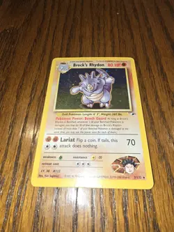 Pokemon 2000 Gym Heroes Brocks Rhydon Holo Card 2/132 Unlimited - Image 3