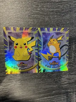 Pokemon Cards: 1999 Topps #25&26 Pikachu & Raichu Holo Cards - Image 2