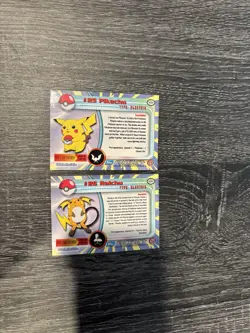 Pokemon Cards: 1999 Topps #25&26 Pikachu & Raichu Holo Cards - Image 3
