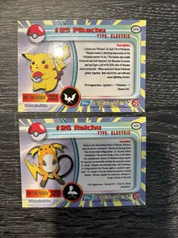 Pokemon Cards: 1999 Topps #25&26 Pikachu & Raichu Holo Cards - Image 4