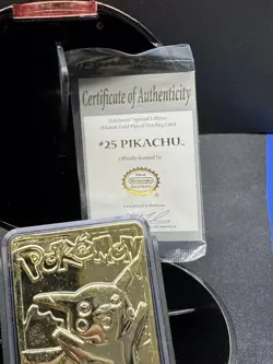 Pokemon #25 Pikachu 23k Gold Plated Trading Card 1999 Burger King - Image 2