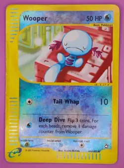 Wooper 066/147 Aquapolis Reverse Holo Damaged Condition Vintage Pokemon Card - Image 1