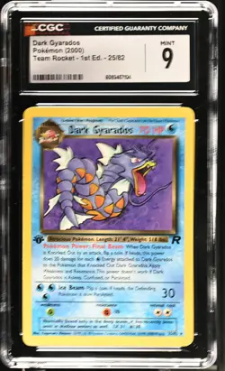 CGC 9 MINT Dark Gyarados Team Rocket 1st Edition 25/82 Pokemon Card - Image 1