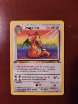 Dragonite Fossil 1st Edition #19/62 Pokemon TCG Card 1999, LP - Image 1