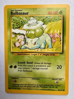 BULBASAUR - Base Set - 44/102 - Common - Pokemon Card - Unlimited Edition - Image 1