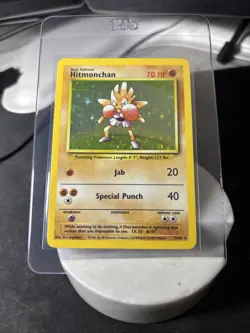Pokemon TCG Hitmonchan Base Set Holo Unlimited Rare Card 7/102 Vintage 1999 WOTC - Image 1