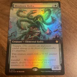 Mossborn Hydra Extended Art R Foil #471 | FDN Foundations | MTG NM - Image 1
