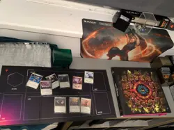 MTG 1500+ card lot. folder many rares,Tron,dice,playmats, Spiderman foils 5kg+ - Image 1