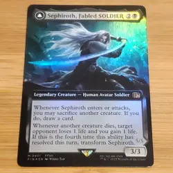 1x Sephiroth, Fabled SOLDIER, Foil Extended Art, Final Fantasy, MTG NM - Image 1