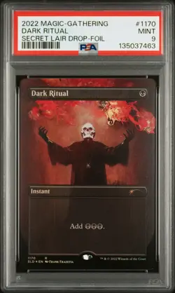 2022 MTG SECRET LAIR DROP THE ART OF FRANK FRAZETTA-FOIL #1170 DARK RITUAL PSA 9 - Image 1