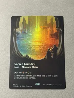 MTG Sacred Foundry Foil Borderless 0282 Edge of Eternities NM - Image 1