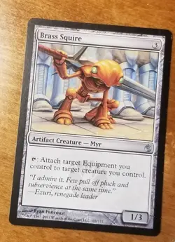 MTG 1x Brass Squire, LP, Mirrodin Besieged, Attach Target Equipment Artifact - Image 1