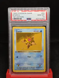 Staryu PSA 10 Gem MINT 1st ed Base Shadowless Pokemon card 1999 WOTC - Image 1