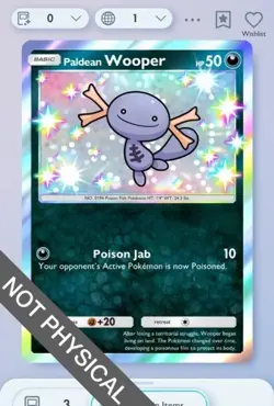 Pokemon TCG POCKET - Paldean Wooper Shiny 1⭐, Secluded Springs, English - Image 1