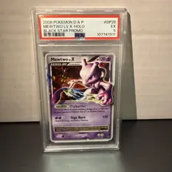 2008 POKEMON DIAMOND & PEARL BLACK STAR PROMO #DP28 MEWTWO LV.X-HOLO PSA 5 - Image 1
