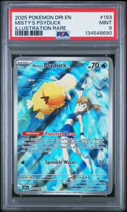 2025 POKEMON DRI EN-DESTINED RIVALS ILLUSTRATION RARE #193 MISTY'S PSYDUCK PSA 9 - Image 1