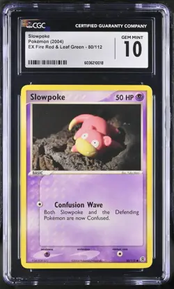 2004 Pokemon Ex Fire Red & Leaf Green Slowpoke 80/112 CGC 10, not PSA, non holo - Image 1