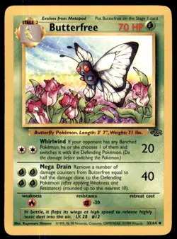Pokemon TCG Butterfree Classic - Jungle #33 Stage 2/Uncommon - Image 1
