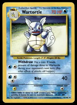 Pokemon TCG Wartortle Classic - Base Set #42 Stage 1/Uncommon - Image 1