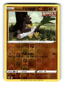 Pokemon Chilling Reign GALARIAN FARFETCH"D 078/198 Reverse Holo - Image 1