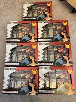 Pokemon TCG Celebrations Lance's Charizard V Collection Sealed Box (x7) Lot - Image 5