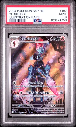 2024 POKEMON SSP EN-SURGING SPARKS ILLUSTRATION RARE #197 CERULEDGE PSA 9 - Image 1