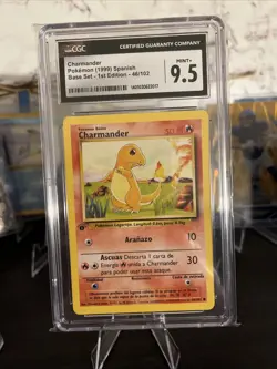 CGC Graded Mint+ 9.5 Charmander Pokemon 1999 (SPANISH) Base Set 1st Edition - Image 1