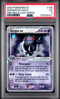 2004 POKEMON EX FIRE RED & LEAF GREEN #108 GENGAR EX-HOLO PSA 5 - Image 1