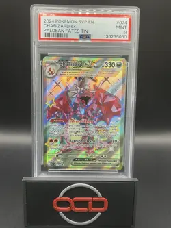 2024 Pokemon Paldean Fates Charizard EX #74 SVP EN Black Star Promo PSA 9 - Image 1