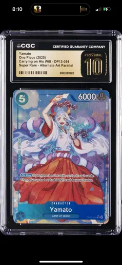 Bandai Yamato One Piece CCG OP13-054 Super Rare Alt Art Parallel CGC 10 - Image 1