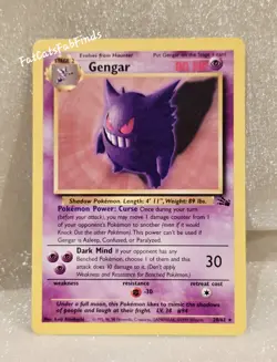 Gengar 20/62 Fossil Non-Holo Rare Pokemon 1999 Card TCG WOTC NM-MINT Pokemon - Image 1