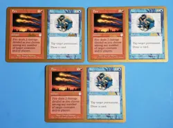 3x Fire Ice Dual Instant Sydney World Championships 2002 Mtg Magic Card BK - Image 1