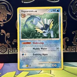 Pokemon Card 2009 Platinum Rising Rivals Rare Vaporeon 34/111 LP - Image 1